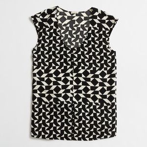 J. Crew Factory Cap-Sleeve Shirttail Blouse